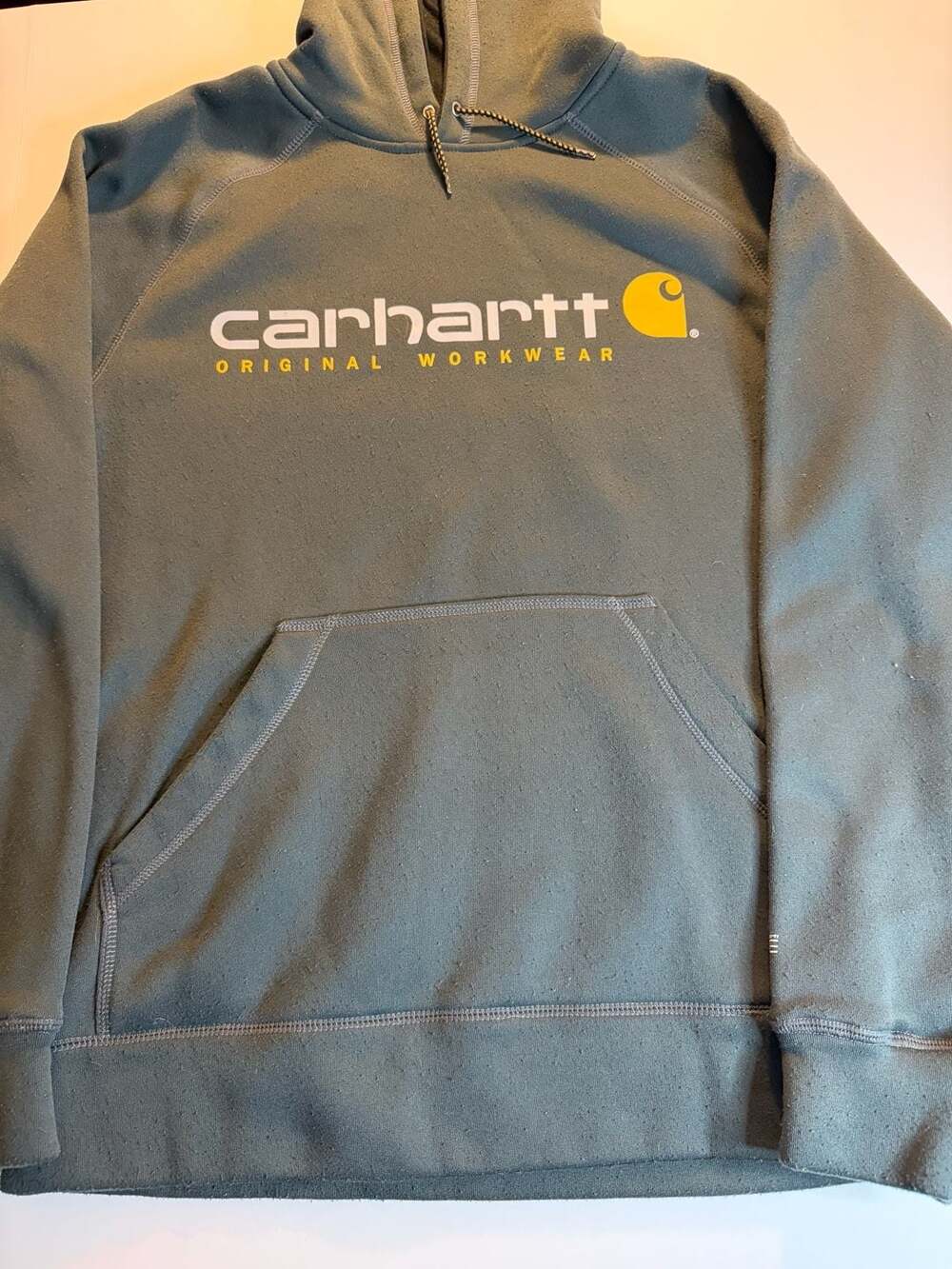 Carhartt Force Delmont Hoodie Size M Green Original Workwear Sweatshirt